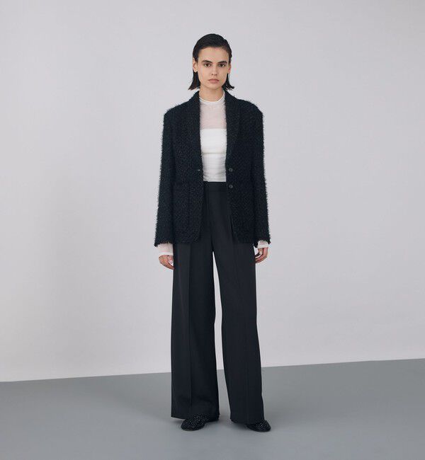 DES PRES「ヘアリーループツイード ショールカラージャケット」|テーラードジャケット|