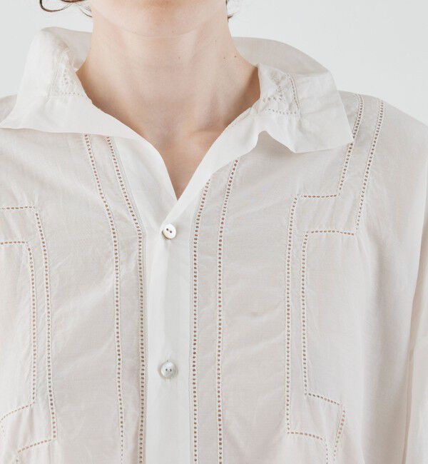 GALERIE VIE「ドロンワーク スタンドカラーシャツ」|シャツ・ブラウス|
