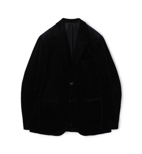 TOMORROWLAND MENS「ウォッシュドベルベット シングルブレステッド 2Bジャケット PONTOGLIO」|テーラードジャケット|19 ブラック