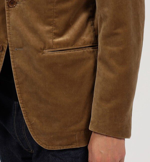 TOMORROWLAND MENS「ウォッシュドベルベット シングルブレステッド 2Bジャケット PONTOGLIO」|テーラードジャケット|