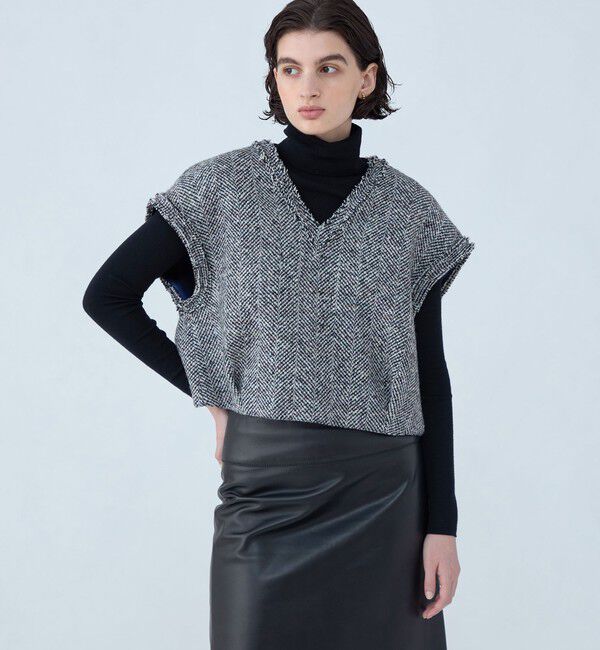 TOMORROWLAND collection「スパンコールヘリンボーン フロンタブルジレ」|ベスト・ジレ|