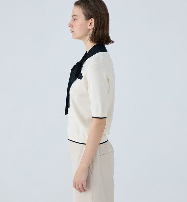 Ballsey「ストレッチタックドット ボウタイプルオーバー」|ニット・セーター|