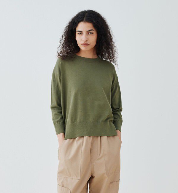 GALERIE VIE「プレーンコットン クルーネックプルオーバー」|ニット・セーター|