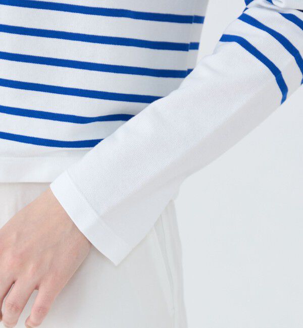 MACPHEE「【WEB限定】パネルボーダー クルーネックカーディガン」|カーディガン|