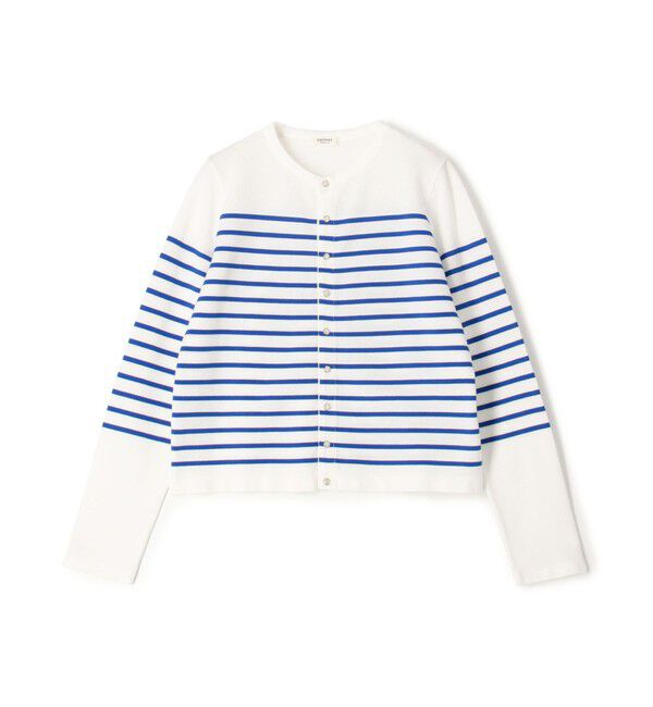 MACPHEE「【WEB限定】パネルボーダー クルーネックカーディガン」|カーディガン|