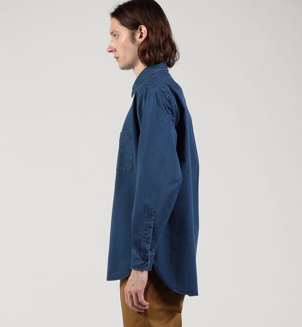 TOMORROWLAND MENS「コットンインディゴ セミワイドカラーシャツ」|シャツ・ブラウス|