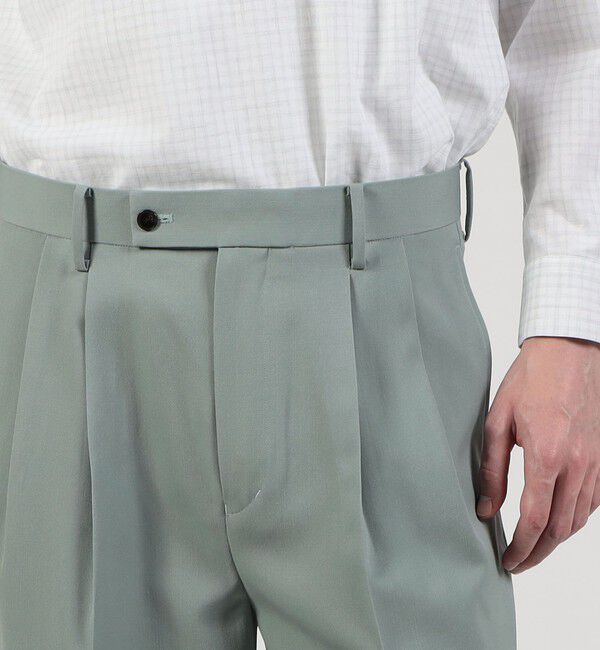 TOMORROWLAND MENS「ハルトツイル 2タックワイドストレートパンツ」|スラックス|