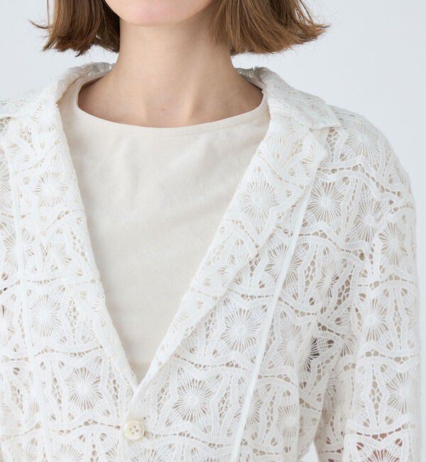 MACPHEE「ゲオフラワーレース シングルブレストジャケット」|テーラードジャケット|