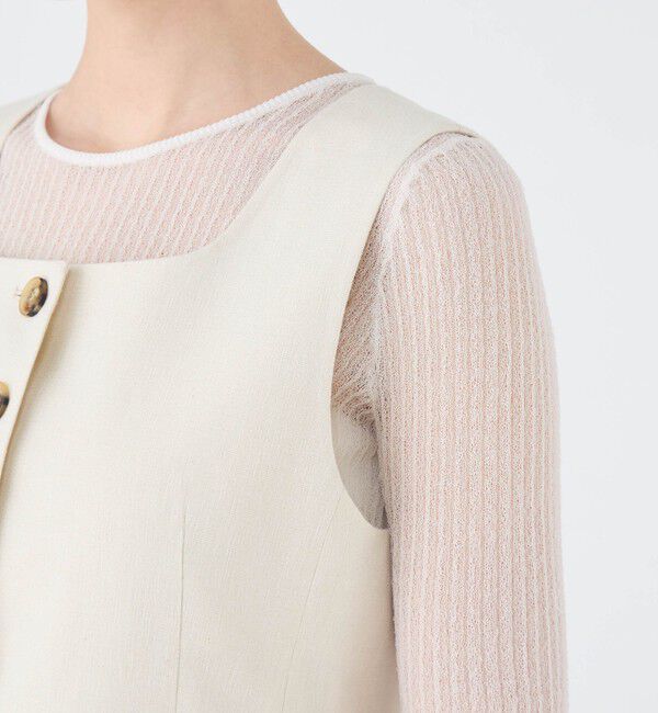 Ballsey「ラメミックスストレッチ スクエアネックジレ」|ベスト・ジレ|