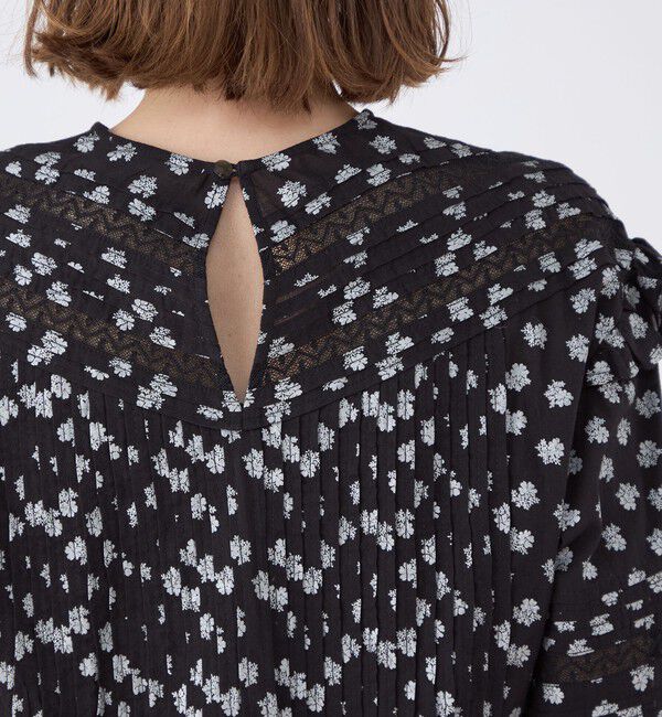 SOULEIADO「コットンボイルプリント ピンタックフリルブラウス」|シャツ・ブラウス|