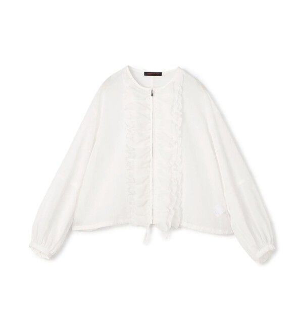 TOMORROWLAND collection「ルコットンオーガンジー ジップアップブラウス」|シャツ・ブラウス|11 ホワイト