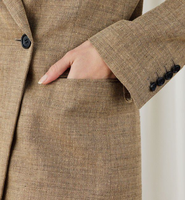 DES PRES「リネンシルクコットンヘリンボーン ダブルブレストジャケット」|テーラードジャケット|