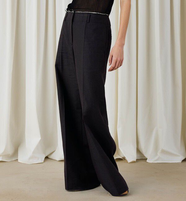 DES PRES「モヘヤウールリネン ローウエストパンツ」|スラックス|