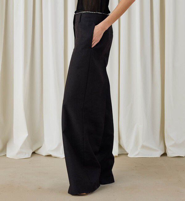 DES PRES「モヘヤウールリネン ローウエストパンツ」|スラックス|