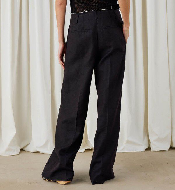 DES PRES「モヘヤウールリネン ローウエストパンツ」|スラックス|