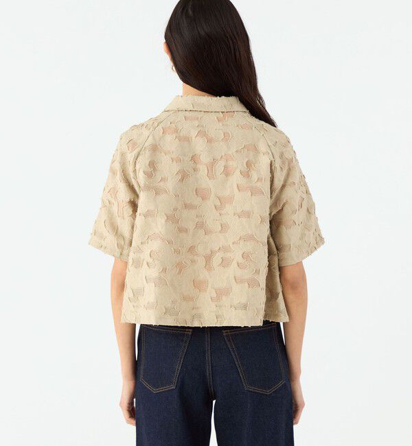 MACPHEE「メッシュカットジャカード ハーフスリーブシャツ」|シャツ・ブラウス|