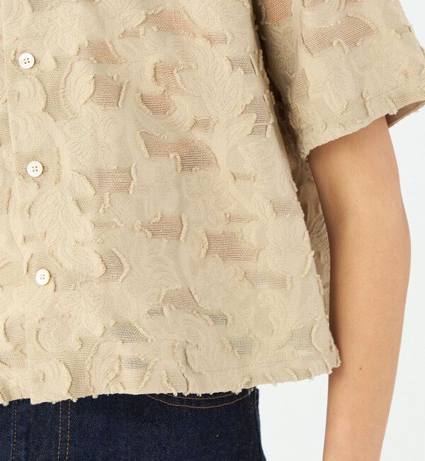 MACPHEE「メッシュカットジャカード ハーフスリーブシャツ」|シャツ・ブラウス|