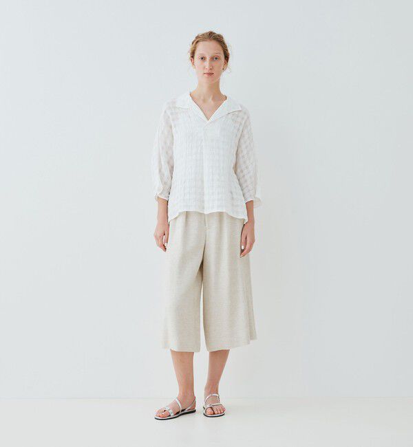 GALERIE VIE「 シアーチェック ワイドシャツ」|シャツ・ブラウス|