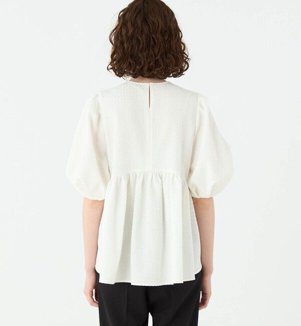 Ballsey「タイニーフラワージャカード パフスリーブブラウス」|シャツ・ブラウス|