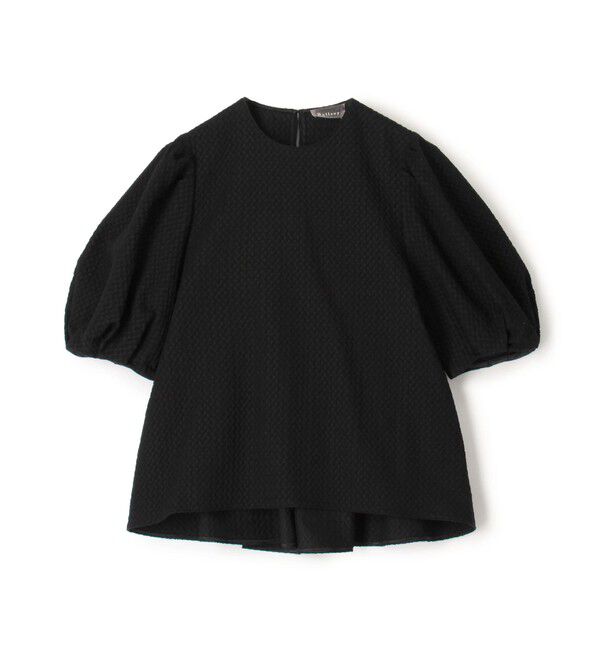 Ballsey「タイニーフラワージャカード パフスリーブブラウス」|シャツ・ブラウス|19 ブラック