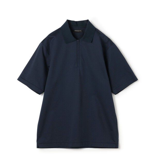 TOMORROWLAND MENS「コットンポリエステル ストレッチツイル ジップアップポロシャツ」|ポロシャツ|69 ネイビー