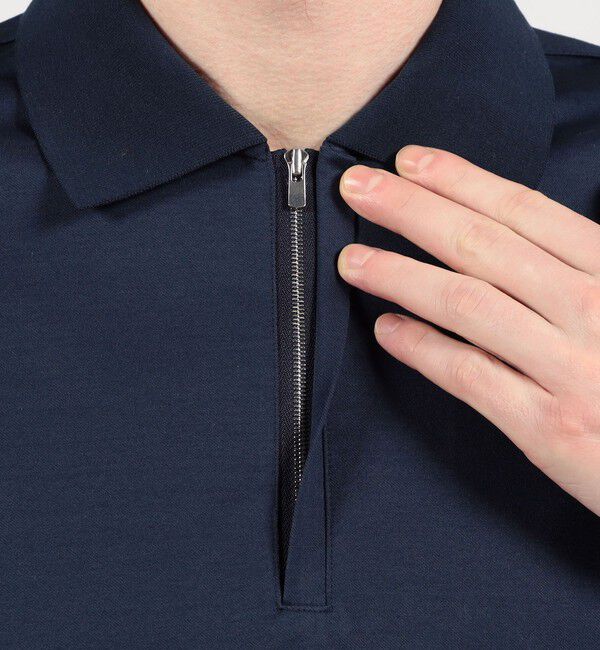 TOMORROWLAND MENS「コットンポリエステル ストレッチツイル ジップアップポロシャツ」|ポロシャツ|