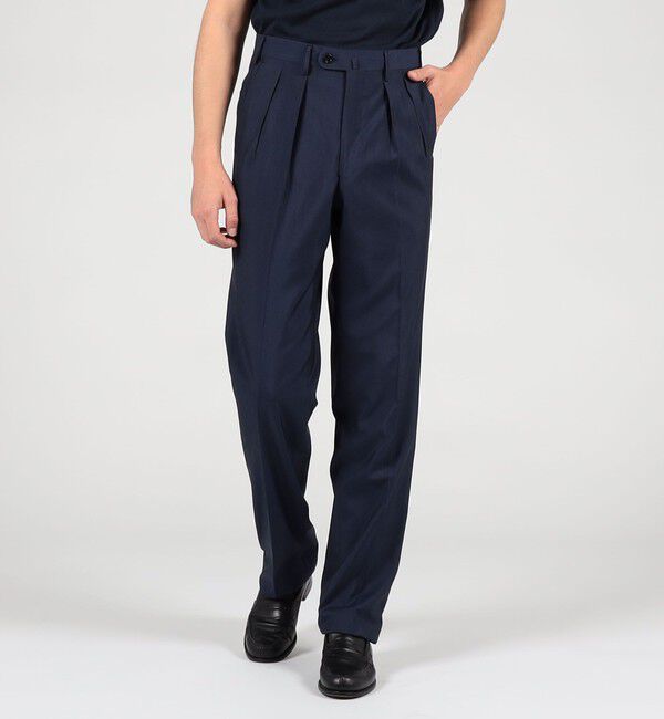 TOMORROWLAND MENS「ウールシルク イン2プリーツ ストレートスラックス MARZOTTO」|スラックス|