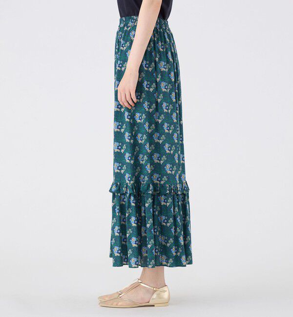 SOULEIADO「レーヨンプリント ティアードフリルスカート」|フレア|