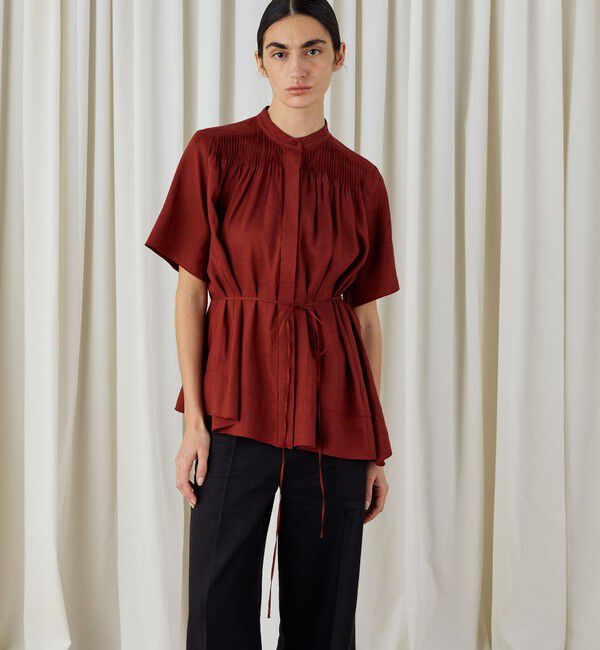 DES PRES「レーヨンシルククロス アシンメトリーヘムブラウス」|シャツ・ブラウス|