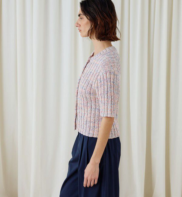 DES PRES「ラミーミックスツイストコットン ハーフスリーブカーディガン」|カーディガン|