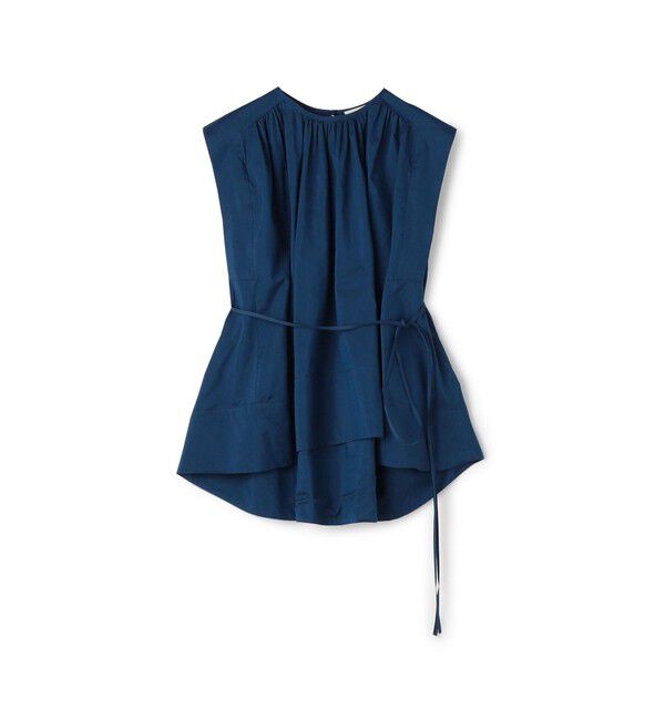 DES PRES「コットンシルクタイプライター コクーンギャザーブラウス」|シャツ・ブラウス|65 ブルー