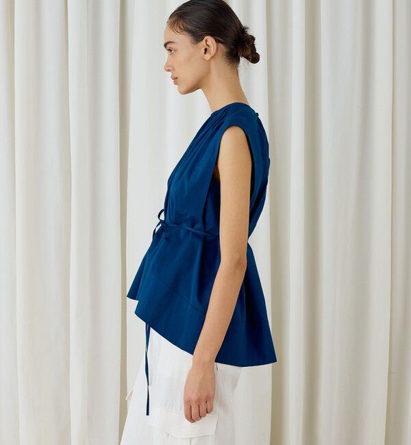 DES PRES「コットンシルクタイプライター コクーンギャザーブラウス」|シャツ・ブラウス|