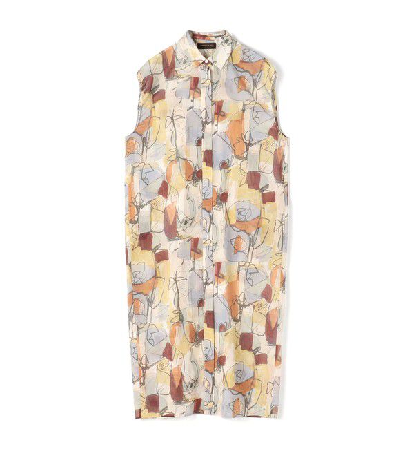 TOMORROWLAND collection「オイルペイントプリント ギャザースリーブワンピース」|ワンピース|46 ブラウン系