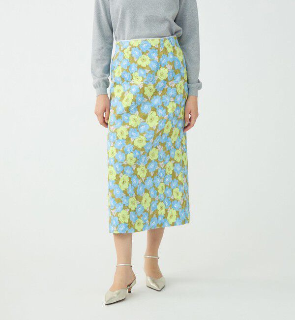 Ballsey「ポピープリントジャカード ペンシルタイトスカート」|タイト|