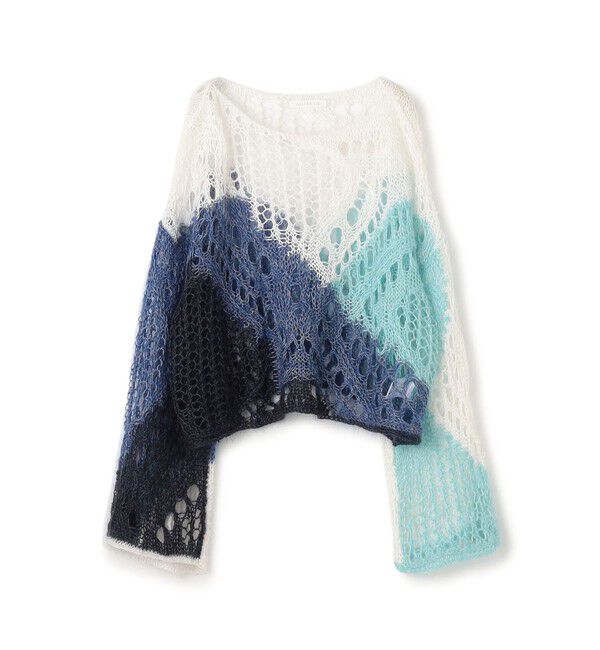 GALERIE VIE「リネンパッチワーク ボートネックプルオーバー」|ニット・セーター|16 ホワイト系