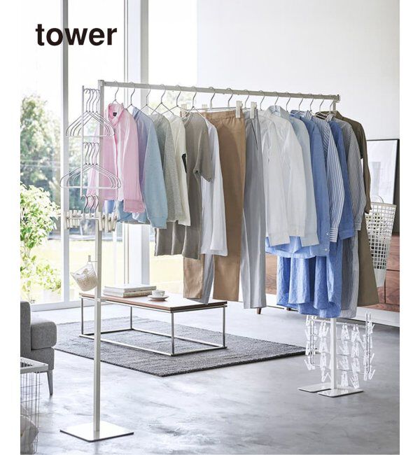 journal standard Furniture「《WEB限定予約》【tower/タワー】折り畳み室内物干し」|トイレタリー・ランドリーグッズ|ホワイト