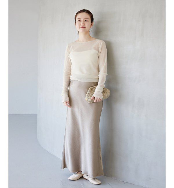 IENA「《追加3》ダブルサテンスカート」|スカート|
