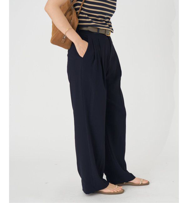 IENA「《追加2》TA/PL ジョーゼットタックワイドパンツ」|スラックス|