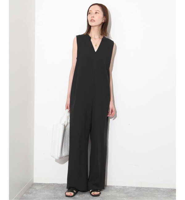 SLOBE IENA「《WEB限定/追加2》リラックスイージーVネックオールインワン」|オールインワン|