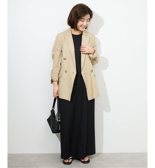 SLOBE IENA「《WEB限定/追加》リネンレーヨンノースリーブナローワンピース」|ワンピース|