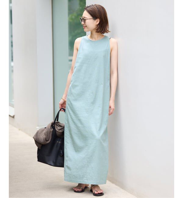 SLOBE IENA「《WEB限定/追加》リネンレーヨンノースリーブナローワンピース」|ワンピース|
