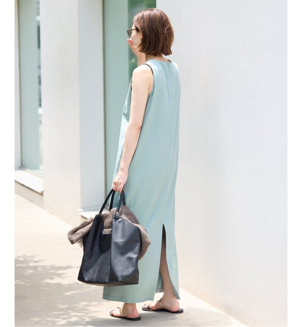 SLOBE IENA「《WEB限定/追加》リネンレーヨンノースリーブナローワンピース」|ワンピース|