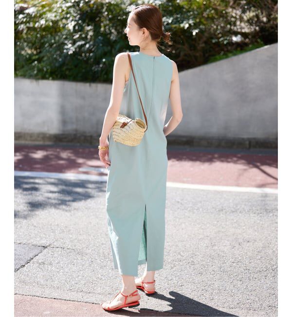SLOBE IENA「《WEB限定/追加》リネンレーヨンノースリーブナローワンピース」|ワンピース|