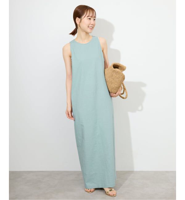SLOBE IENA「《WEB限定/追加》リネンレーヨンノースリーブナローワンピース」|ワンピース|