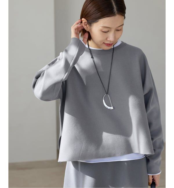 IENA「《追加予約》ファインコットンスムースプルオーバー」|ニット・セーター|グレー