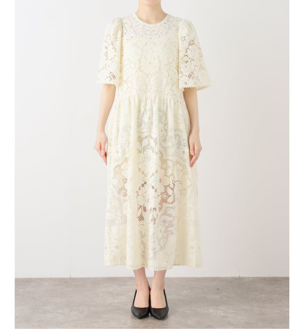 IENA LA BOUCLE「SEA NEW YORK/シー ニューヨーク ARIANNA LACE SSLV MIDI DRESS RS26-061」|ワンピース|