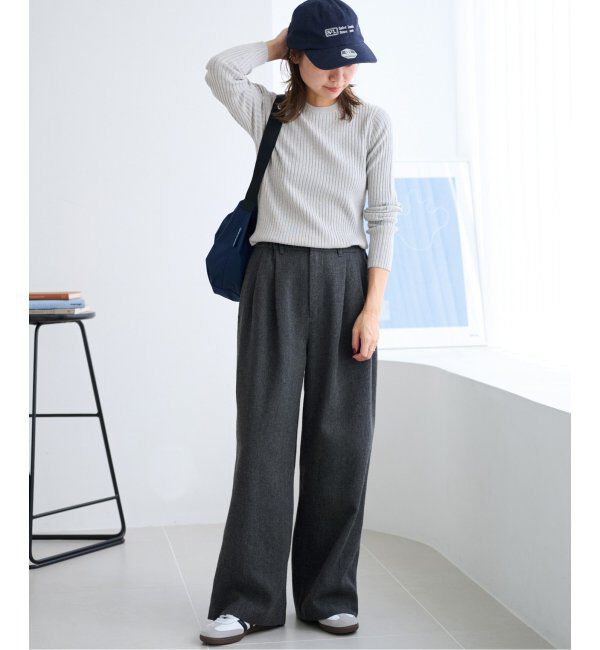 JOURNAL STANDARD relume「ウォッシャブルレーヨンリブクルーネックプルオーバー」|ニット・セーター|