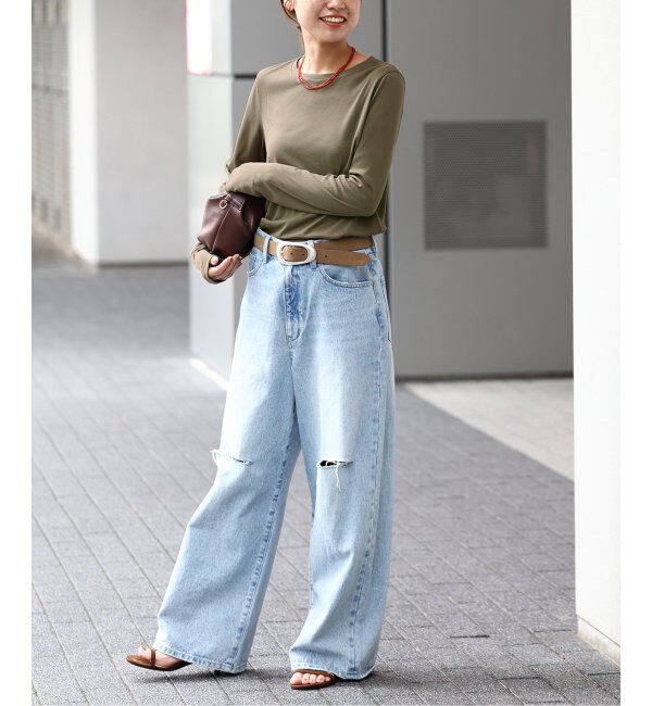 JOURNAL STANDARD relume「《追加3》ソフトテレコクルーネックロングTEE」|Tシャツ・カットソー|