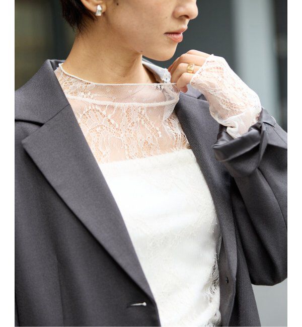 JOURNAL STANDARD relume「ラッセルストレッチレースハイネック」|Tシャツ・カットソー|ナチュラル