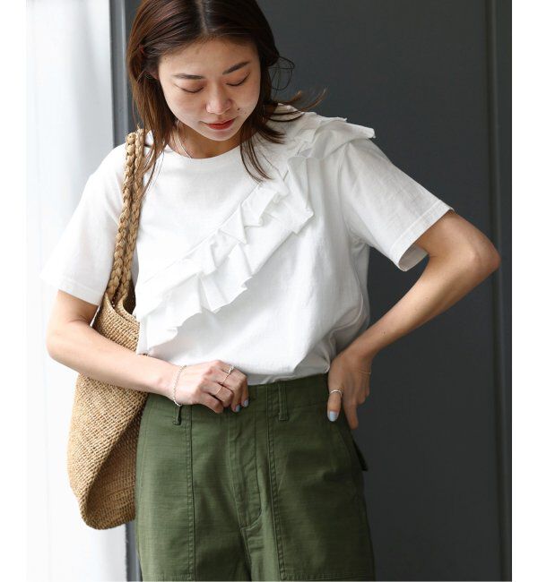 JOURNAL STANDARD relume「《追加》アシンメトリーフリルTEE」|Tシャツ・カットソー|ホワイト